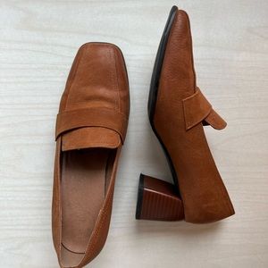 Women’s Brown Leather Loafer Heels